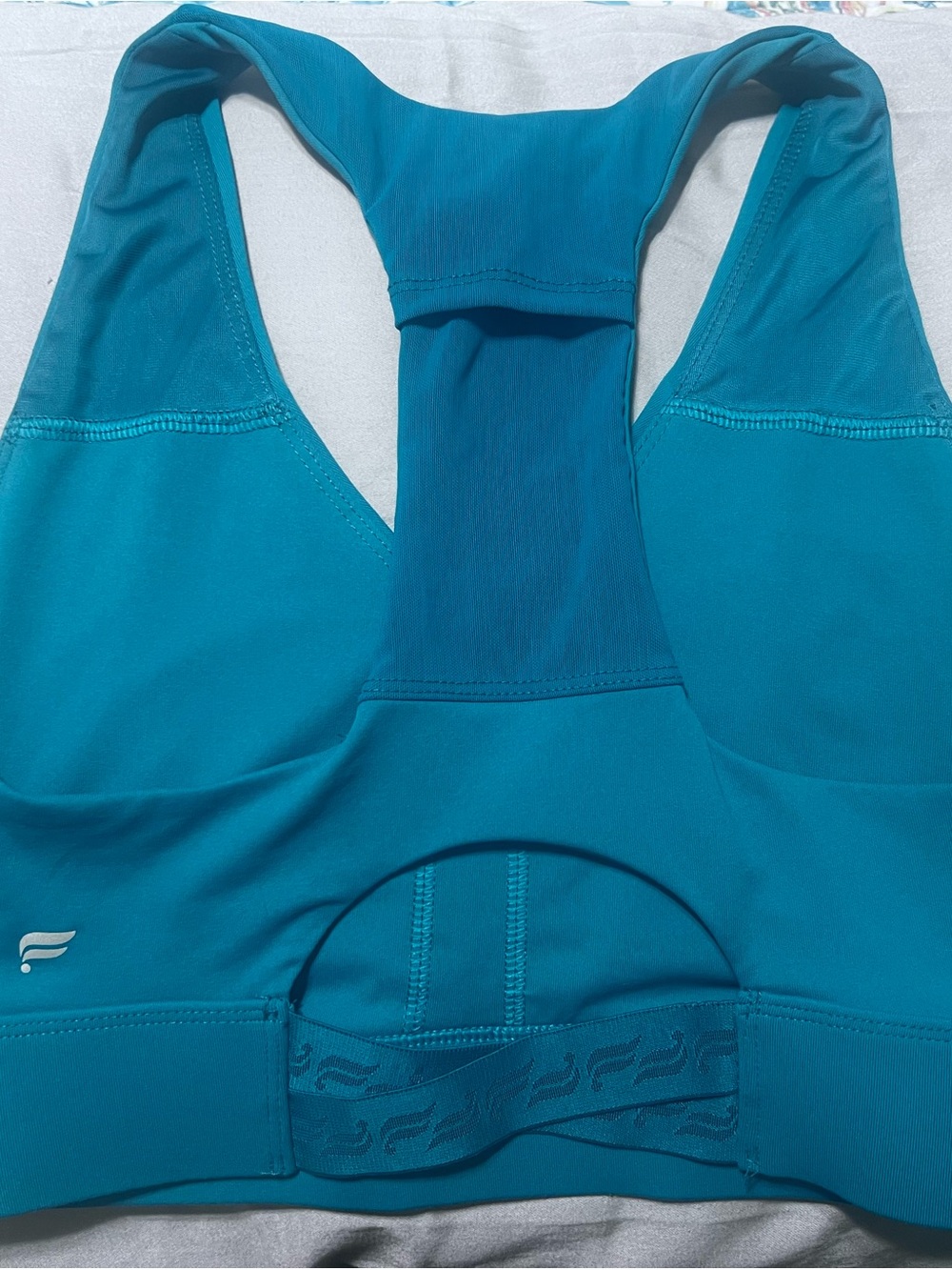 Fabletics Teal V-Neck Racerback Sports Bra - Picture 2 of 3